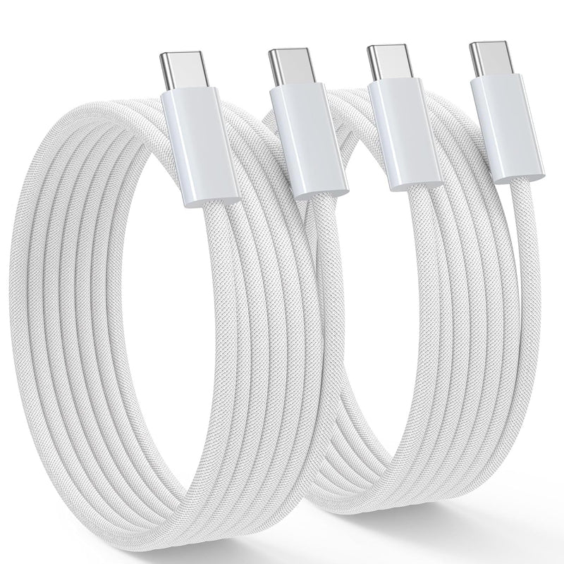 NIBIKIA 60 W USB C Cable 1 m Pack of 2 Fast Charging Cable USB C to USB C Cable | USB-C PD 3.0 Fast Charging Cable USBC to USBC Cable for iPhone17 16 15 Pro Max, Samsung Galaxy S25 24 23, iPad Pro 1 m + 1 m 60w