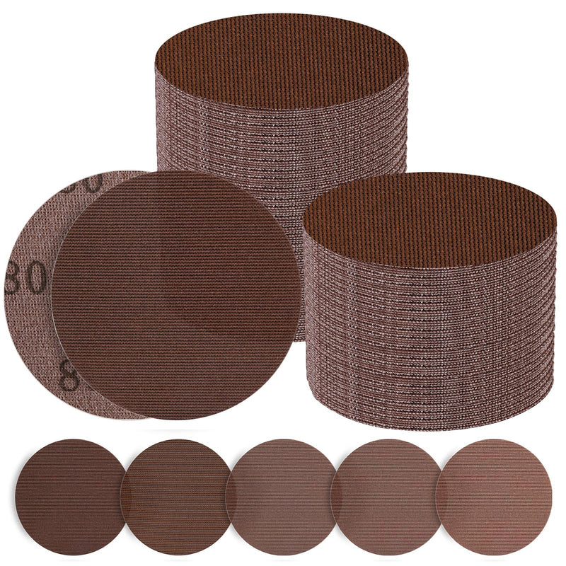 Pack of 50 Sanding Sheets 125mm 80-320 Grit Mesh Sandpaper | Sanding net for 125 mm random orbital sanders, efficient dust removal 80/120/180/240/320 grit 125 net