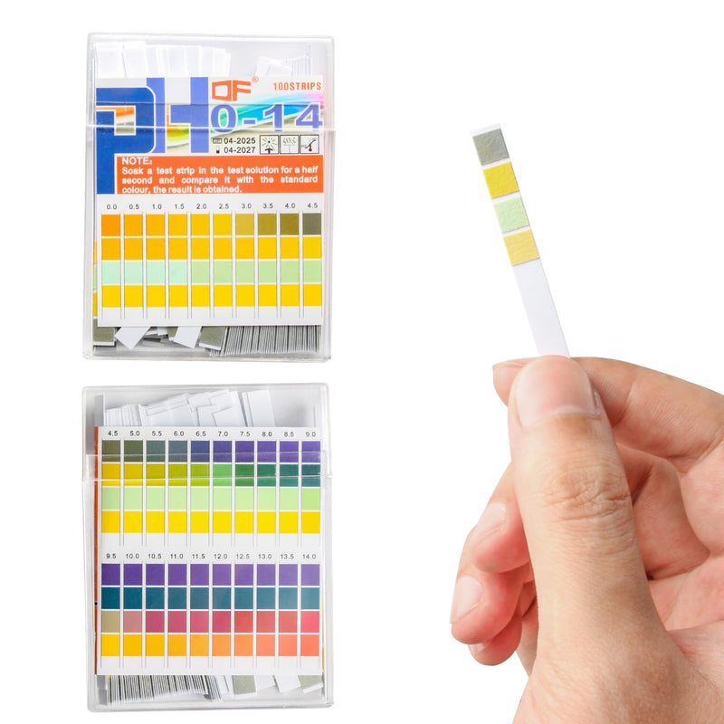 100 pH Test Strips 0-14 Indicator Paper for Water, Pool, Aquarium | Ideal for drinking water, swimming pools, aquariums, ponds, laboratories, schools and industrial processes.