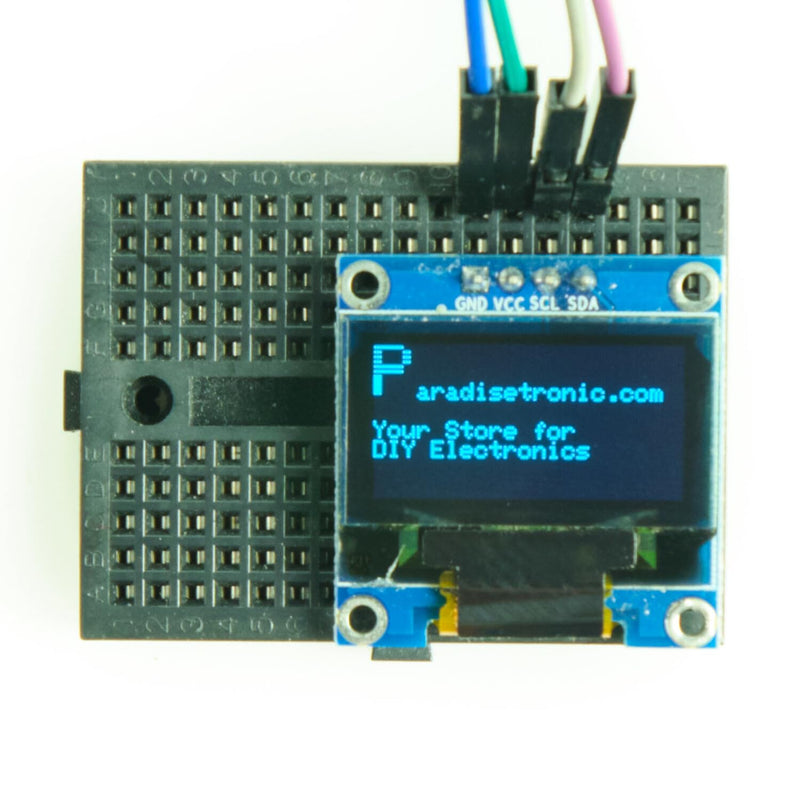 [Australia - AusPower] - Paradisetronic.com 0.96 Inch OLED Display Module with 128 x 64 Pixels, I2C, 3.3 V/5 V, Blue, Compatible with Arduino, Raspberry Pi, ESP32, STM32 