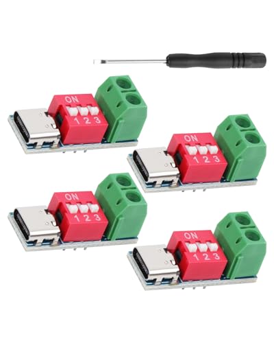USB-C PD Trigger Board Module, 5V-20V PD/QC Fast Charge Decoy Module - DIY Power Bank, Laptop Power Supply, Voltage Supply Test Projects (Pack of 4)