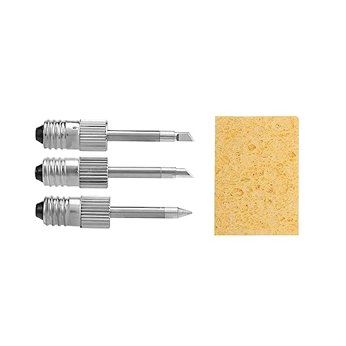 Jevina 3 Pieces Brass Soldering Tips USB Soldering Iron Head Welding Tips for Soldering Stations with E10 Interface