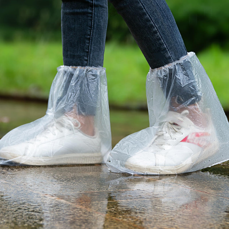 20 Pairs of Shoe Covers, Waterproof, Disposable, Transparent Rain Shoe Covers with Elastic Band, Shoe Covers for Men and Women, Shoe Covers Rain, Disposable Shoe Protection Overshoes for Outdoor Camping
