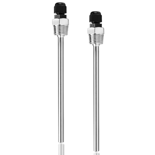 Stainless Steel Immersion Sleeve 1/2 Inch 8 x 250 mm for Temperature Sensors, Thermocouple Protection Tubes, Temperature Sensor Protection Tubes