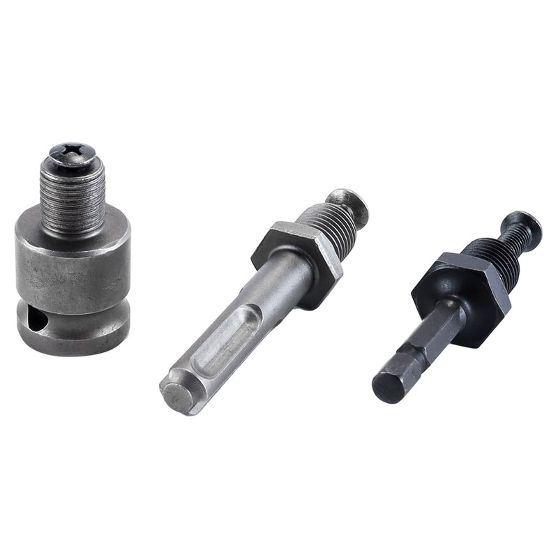 3 Piece 1/2-20UNF Chuck Converter Adapter, 1/2" Square Inner Adapter for Impact Wrench/Wrench/Hammer