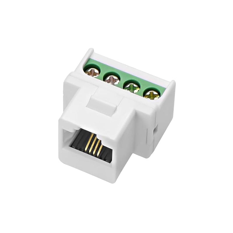 RJ11 CAT3 Keystone Telephone Module RJ11 Female to 4-Pin Screw Term Block Clamp Connector CAT3 Clamp Solderless Adapter Keystone Phone Socket Voice Socket Connector (1) 1