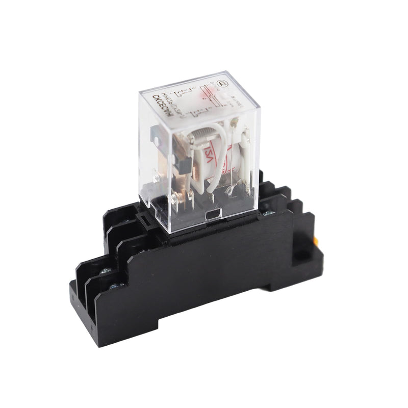 12V AC/DC Control Relay LY2NJ DPDT 8 Pins HH62P JQX-13F with Socket - High Quality and Reliable [C048]