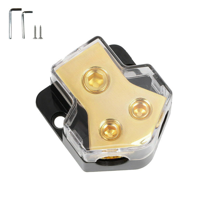 2 Way Car Boat Amplifier Audio Stereo Splitter Block - Power Supply 1 Input 2 Outputs for Multi Amplifier Systems