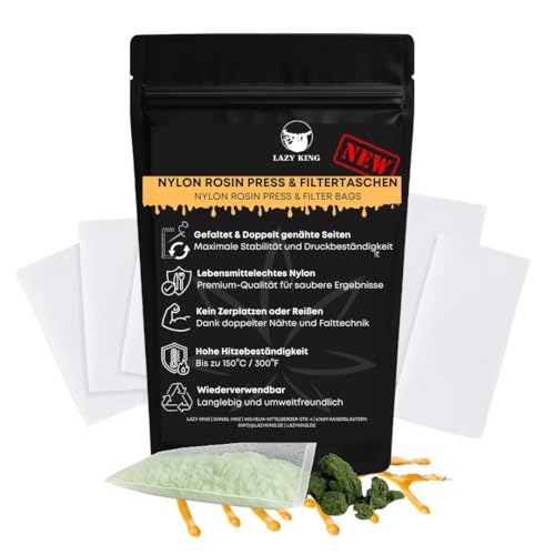Rosin Bags Nylon Press Bags - Folded & Stitched - 2×4" (5×10cm) - 35/90/120 Micron Food Grade Mesh Filter Bags for Oil Extraction, Rosin Press & Rosin Making - Pack of 10 (120) 120