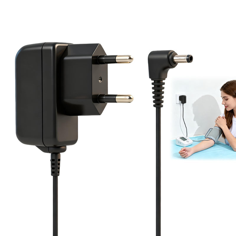 6 V Power Supply Charger for Omron Blood Pressure Monitors M7, M3, M2, M6, M9, M500, M10-IT, 705-IT, 1.5 m Replacement Power Supply Charging Cable for Omron M6 Comfort, M2Classic, M6C and Many Other Models