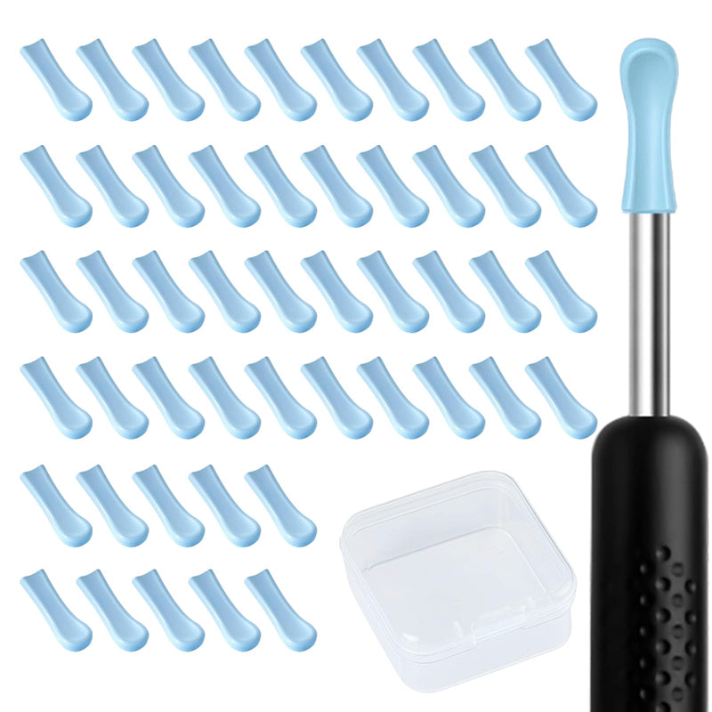 Pack of 50 Silicone Ear Cleaner Heads for Earwax Remover, Replacement Tips for Ear Camera, Ear Spoon Accessories for Ear Suckers, Earwax Sucker Ear Cleaner Accessories