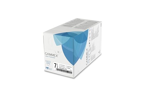 Ansell Gammex Latex Textured Powder Free Sterile Surgical Gloves, Size 7.5, White (50 Pairs)