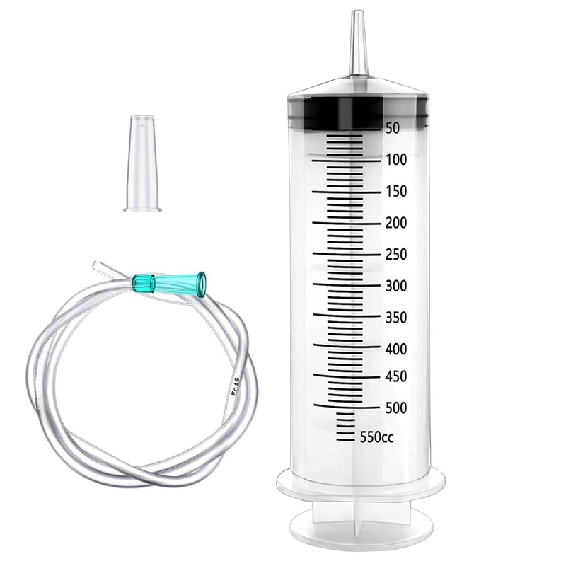 500 ml Syringe, Large Syringe, Plastic Syringe with Hose, Large Capacity Syringe, Reusable Liquid Syringe for Laboratory, Pet Feeding, Plant Watering