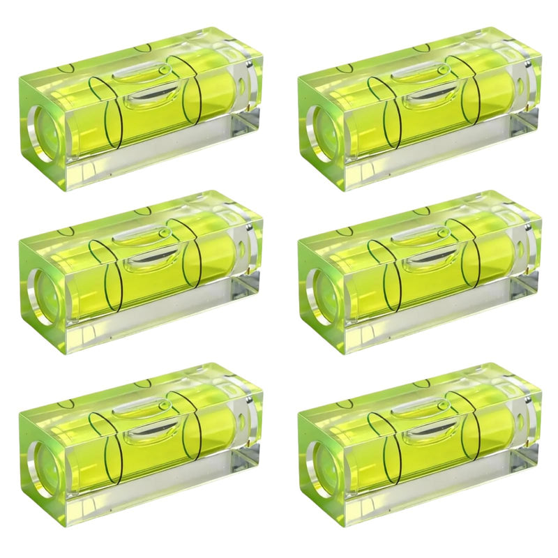 Pack of 6 Mini Spirit Level, Spirit Level 15 x 15 x 40 mm, Mini Spirit Level for Camping, Caravans, Cameras, Stationary Pictures and More, Mini Spirit Level Made of Acrylic