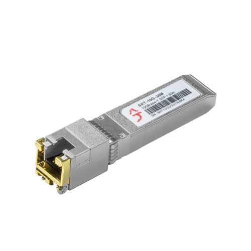 10G SFP+ RJ45 Module, 10GBase-T SFP+ Transceiver up to 30 m | Cat6a/Cat7, compatible with Cisco, HPE, MikroTik, Ubiquiti, Synology, QNAP, Plug & Play