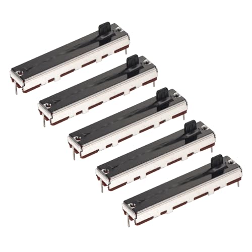 QUARKZMAN Sliding Potentiometers 10K Ohm Slide Potentiometers Single Linear 30 mm 3 Pins Electronic Potentiometer with Plastic Handle Pack of 5 B10K