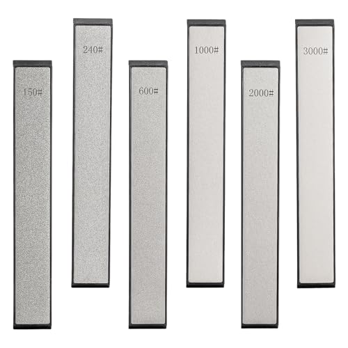 Diamond Whetstone Set of 6, Small Diamond Whetstones 150-3000 Grit, Sharpening Rod for Knives, Kitchen Knives, Scissors & Tools, Dry Use, Ideal for Daily Knife Care