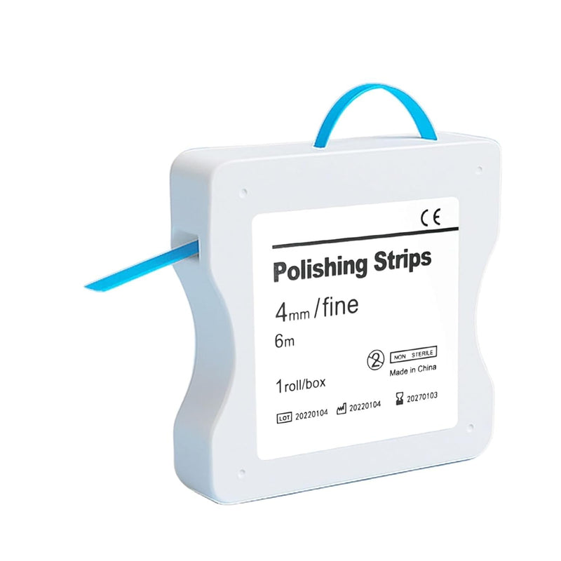 Tooth Sandpaper Dental Polishing Strips Size Rough - 60μm Size of Grains - 4 mm Width - 6 m / Rolls/Box, Resin Tooth Polishing Interdental Sanding Tool (Blue)