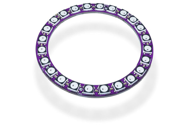 Soldered Smart LED WS2812B Ring with 24 RGB LEDs, Made in EU, 333101