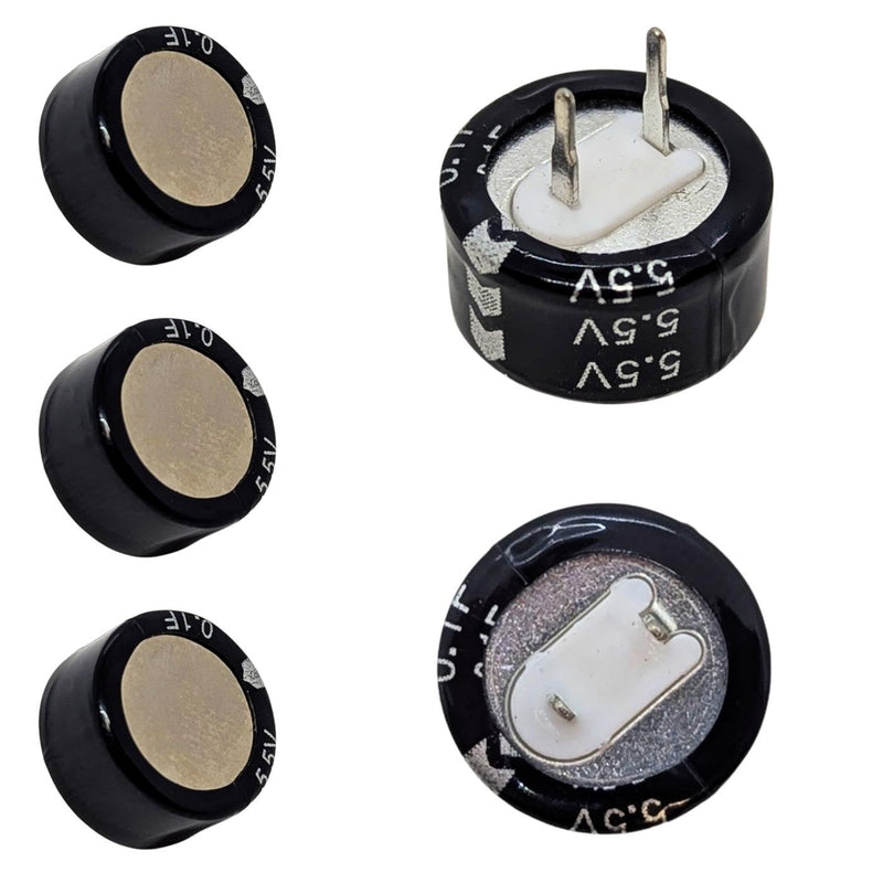 Lumonic 5 x Supercap 0.1F 5.5V C-Type | Direct-to-Use EDLC, High Capacity | 5.5V Monoblock - No Balancing Required | Flicker Protection, Backup, PLC Heating C-type (5x) 0,1F