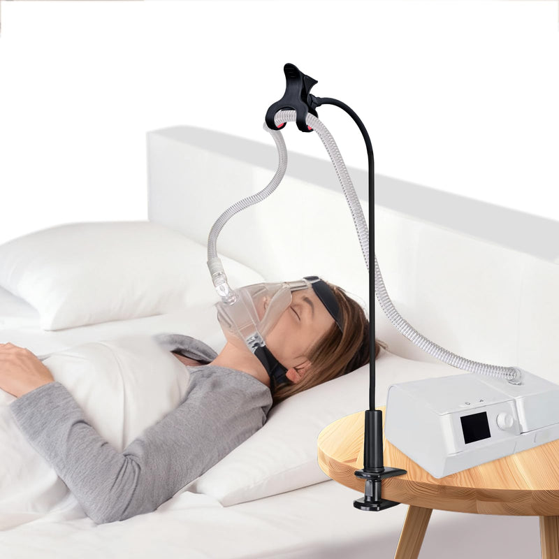 CPAP Hose Holder, 360° Rotation Regulation CPAP Hose Lifter and Hose Support Hanger to Prevent CPAP Hose Leakage & Tangling, CPAP Sleep Apnea Device Accessories (Black) black