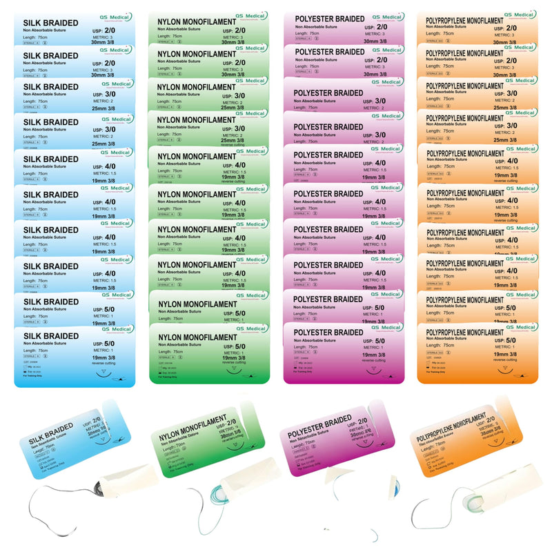40 Pieces Suture Material, Suture Material, Ideal Seam Exercise Thread for Students, Needle and Thread Set, Ideal Seam Exercise Thread for Students