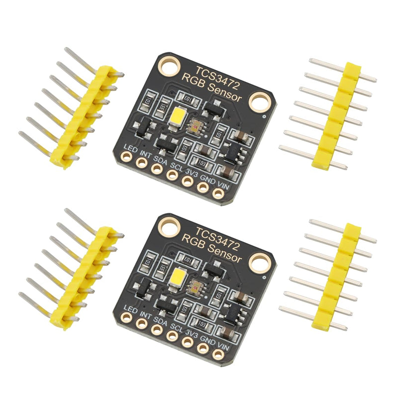 TCS34725 RGB Light Color Sensor Color Recognition Module 3.3 V/5 V with IR Filter IIC Accurate Color Measurement for Arduino (Pack of 2)