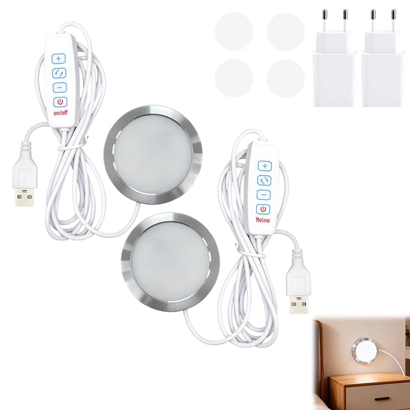 LED Lamp Kit 001 for Bambu Lab Makerworld - 2 Pack 5V USB Powered with 3000K Warm Light, Three Color Options, Ideal for 3D Printers, DIY Hardware Models, Includes Charger (2)