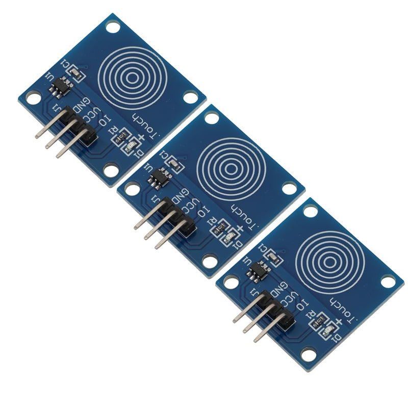 TTP223B Capacitive Touch Sensor DC 2~5.5V Low Power Consumption Touch Sensor Switch Module Can Replace Conventional Touch Buttons Touch Button Function (Pack of 3)
