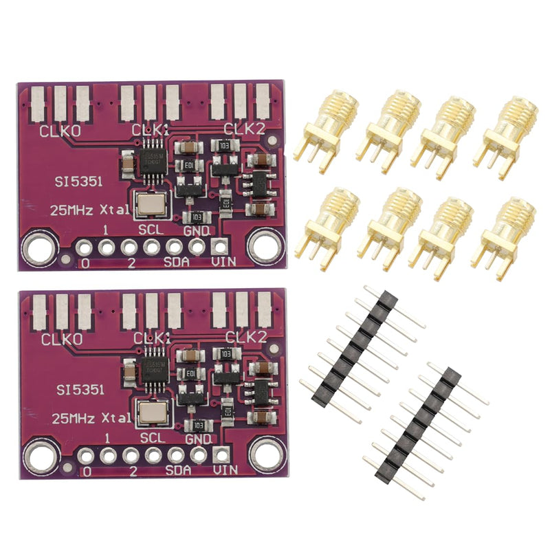 CJMCU-5351 Si5351A Clock Generator Breakout Board 3-5V DC 8KHz to 160MHz Signal Generator with High Linearity VCXO for Arduino (Pack of 2)
