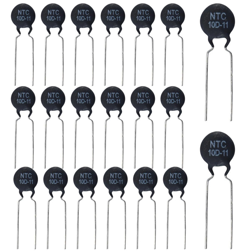 20pcs Thermistor, 10D-11 10ohm +/-10% Current Limiting Force Thermistor (10D-11)