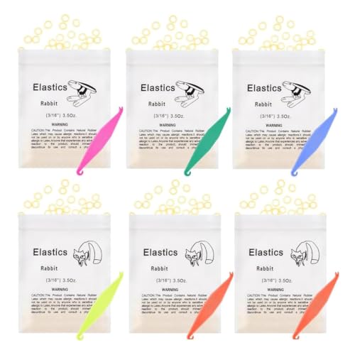 600 Pcs Elastic Brace Bands Set for Braces, Gaps and Misalignments with 6 Aligners (3/16", 1/4")