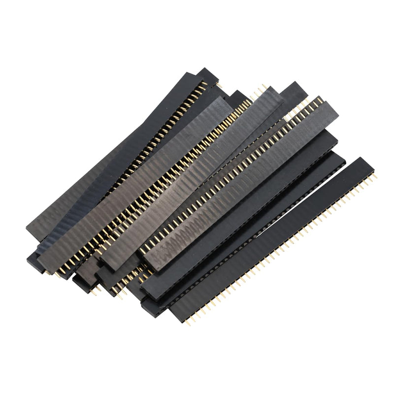 2.54 mm Breakaway Board 40-Pin Female Header Pin Headers 40 Pin Single Row Straight Pin Hole Grid Board for Arduino Shield (Pack of 20) 20 x female pins