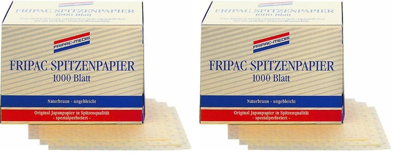 Fripac-Medis Professional Lace Paper Sheet Size 75 x 55 mm Natural Brown Unbleached 1000 Sheets (Pack of 2) 1000 Pieces (Pack of 2)