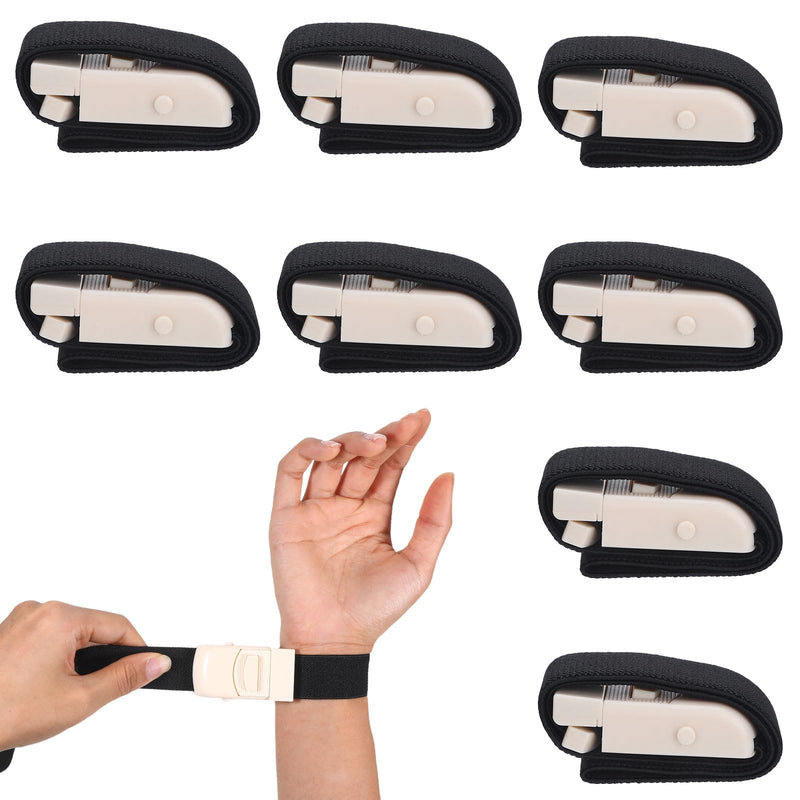 Pack of 8 Storage Tubes, Blood Removal Tube, Highly Flexible Tourniquet, Elastic for Medical Nurse Tourniquet for Camping, Hiking, Outdoor Sports (Black) black