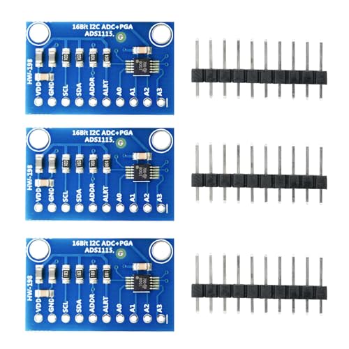 ADS1115 ADC for Arduino Module 16 Bit 4 Channels Precision Analogue Digital Converter with I2C Interface for Arduino Raspberry Pi Microcontroller Projects Stable Measurement Extension Module 3
