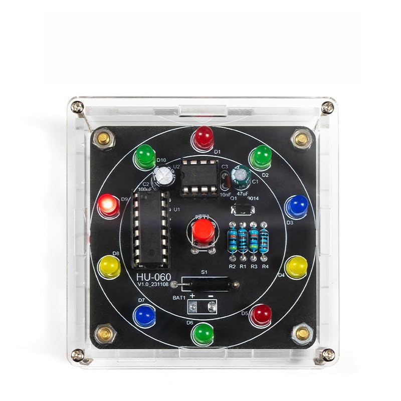 DIY Soldering Kit for a Lucky Carousel, Electronics Soldering Kit with LED Wheel of Fortune, 3-5V | Soldering Project Kit with Components, PCB & Acrylic Housing, Soldering Kits for Adults, Soldering Iron Beginners & Soldering Enthusiasts