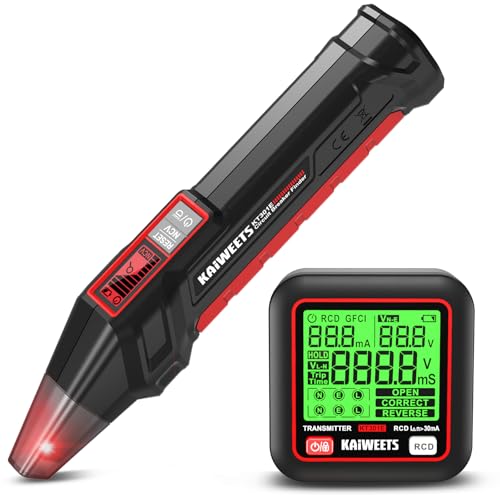 KAIWEETS Fuse Finder Set with 2.2 Inch LCD, Socket Tester with RCD Test for Wiring Test, Circuit Finder with NCV and LED Torch for Electricians and Home Use