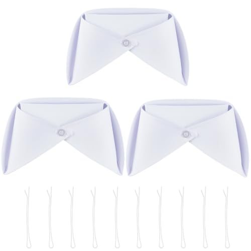 CREATCABIN Pack of 3 White Nurse Hat with Headband Nurse Cap Cotton Women's Nurse Hat with 10 Hair Clips for Nurses Outfit Party Cosplay Halloween White-3pcs