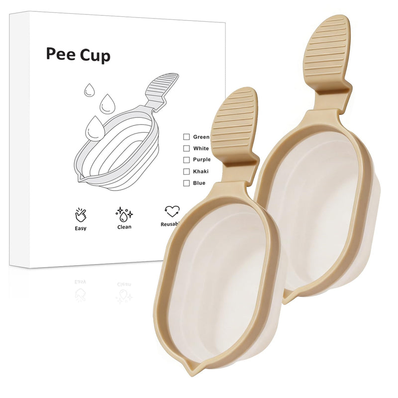 Reusable Urine Cup Pack of 2 Sample Cups 50 ml Urine Cup Foldable for Ovulation Test Pregnancy Test pH Test