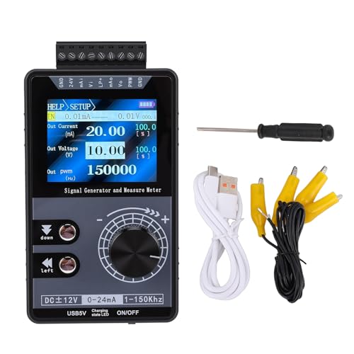Eujgoov Adjustable Signal Generator 4-20MA 0-12V DC Current Simulator PWM Pulse 1-150KHz Short Circuit Protection for LED Testing and PLC Controller Panel Calibration