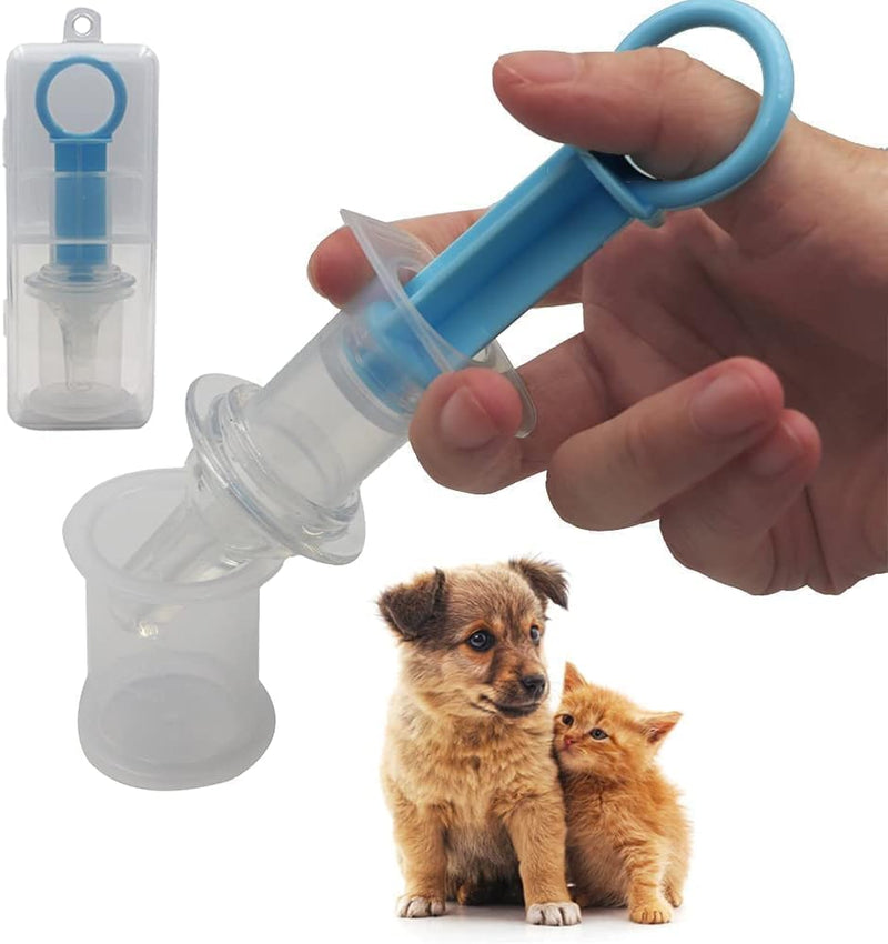 Pet Medicine Liquid Syringe Blue Soft Tip Plastic Feeding Tool for Puppy Dog Cat Kitten