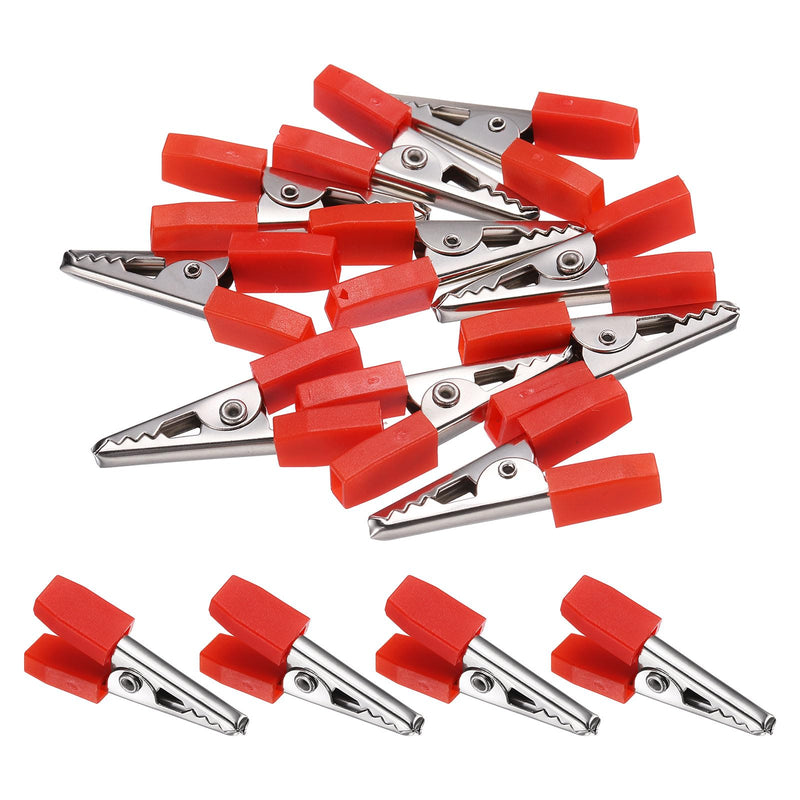 QUARKZMAN Crocodile Clips 33 mm Small Steel Electrical Test Clips Pack of | With plastic handles, for multimeter laboratory, electrical battery test, cable connection clamp, crocodile clips