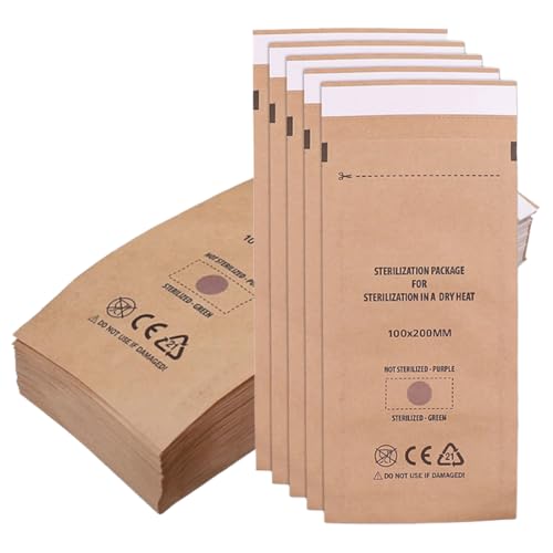 Pack of 40 Sterilisation Bags, Sterilisation Bag, Disposable Nail Accessories, Accessories for Nail Sterilisers, Disinfectant Machines, for Cosmetics and Nail Tools (100 x 200 mm)