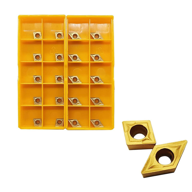 CCMT21.51 CCMT060204 DCMT21.51 DCMT070204 Carbide Turning Inserts CCMT Insert DCMT Insert Multilayer Coated Turning Inserts Replacement Inserts for Lathe Rotary Tool Holder Drill Rod 20pcs