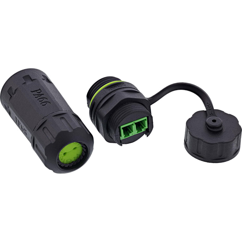 InLine Fiber Optic Coupler LC Duplex Short IP68 Waterproof Outdoor Fiber Optic Connector Single Mode LC LC Connection for M20 Housing 69927C