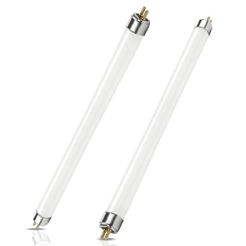 Pack of 2 6W Fluorescent Tube, Size: 225mm, T5 Cool White 4000K, G5 Base, Low Energy Saving Light for Emergency, Suitable for Kitchen, Bathroom, Closet, Garage Cold White
