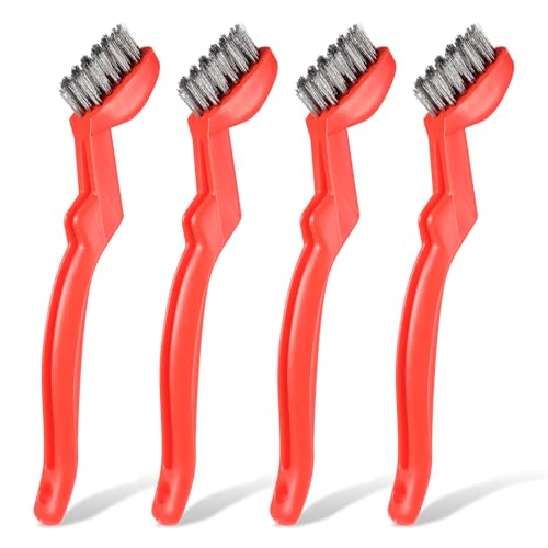 Set of 4 Stainless Steel Brushes, Wire Brushes, Small Metal Brush for Rust