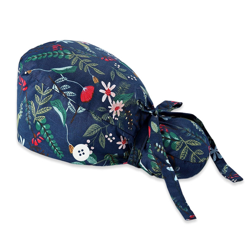 Surgical Caps, Women's Long Hair, Surgical Caps, Fabric Nurse Cap Accessories for Doctors, Doctor Headwear, Cover for Medical Procedures, Suitable for Long Hair (Flower) Multicolored18