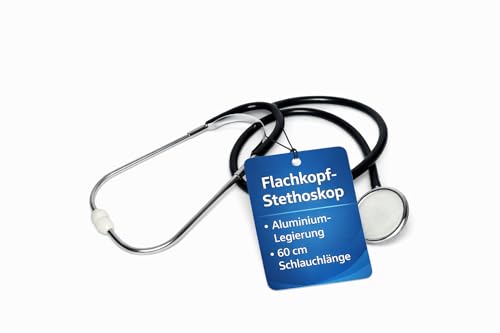 Flat Head Nurses Stethoscope - Stethoscope Doctor, Stethoscope, Stethoscope, Stethoscope Medicine for Care, Practice, Emergency Service & Training Flachkopf black 1